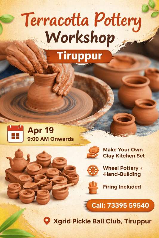 Terracotta Pot Making Workshop – Tiruppur — Tiruppur — 10A, Nathakkadu Thottam, Sirupooluvapatti,